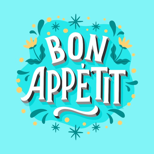 Lettrage de bon appétit dessiné à la main