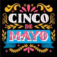 Vecteur gratuit lettrage cinco de mayo dessiné à la main