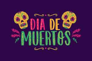 Vecteur gratuit lettrage dia de muertos dessiné à la main