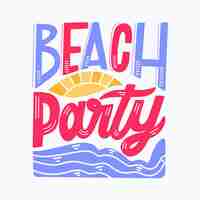 Vecteur gratuit lettrage d'été avec beach party