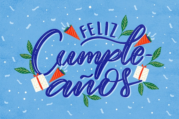 Lettrage Feliz Cumpleaños