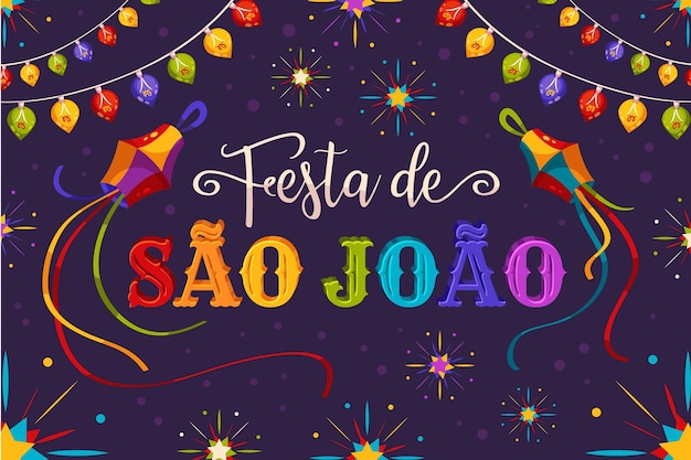 Lettrage Festa De Sao Joao Dessiné à La Main