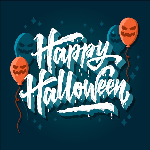 Vecteur gratuit lettrage d'halloween heureux