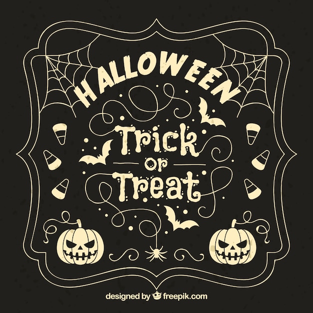 Vecteur gratuit lettrage halloween de trick or treat