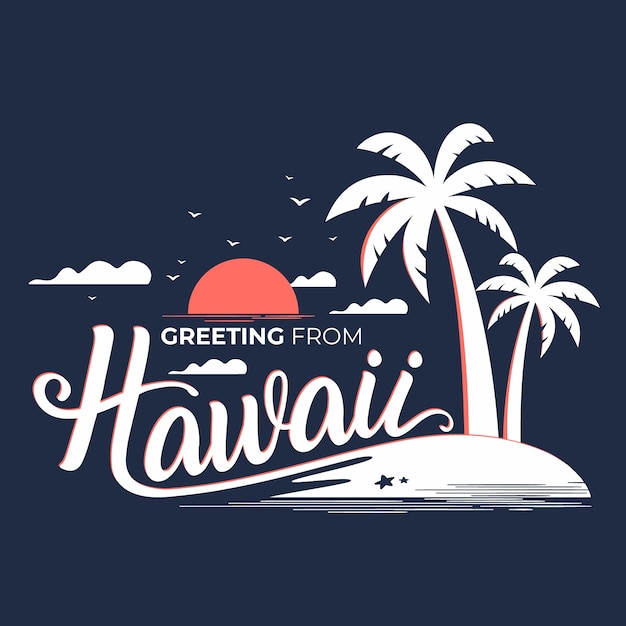 Vecteur gratuit lettrage d'hawaï