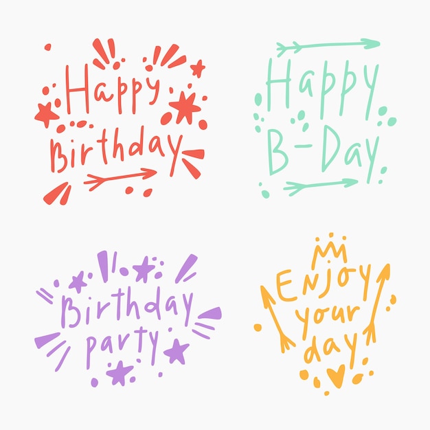 Vecteurs Lettrage Joyeux Anniversaire Gratuits 1 000 Illustrations Format Ai Eps