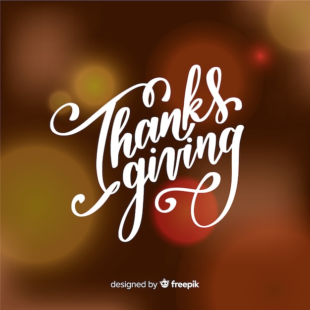 Lettrage De Joyeux Thanksgiving Sur Fond Flou