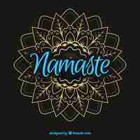 Vecteur gratuit lettrage namaste avec mandala élégant