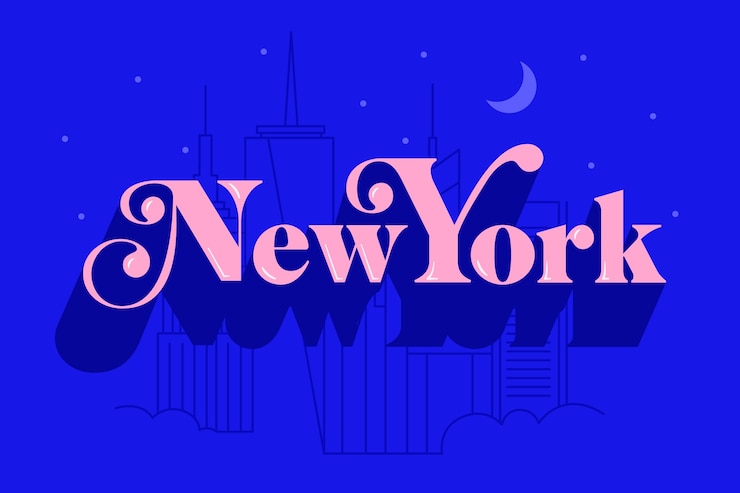 Vecteur gratuit lettrage de new york city