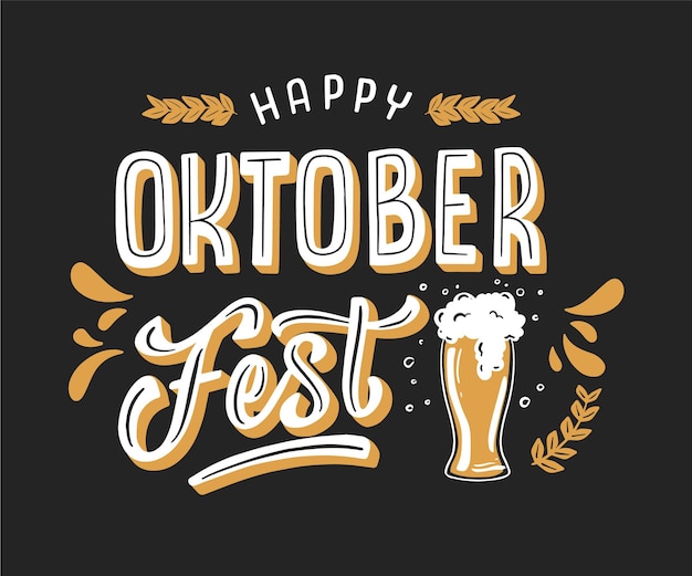 Vecteur gratuit lettrage d'oktoberfest dessiné à la main