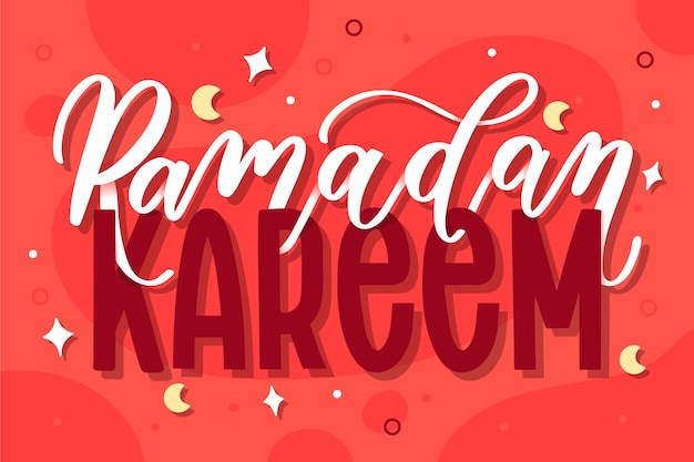 Vecteur gratuit lettrage de ramadan kareem