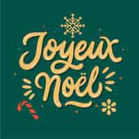 Vecteur gratuit lettrage de souhaits de noël en français