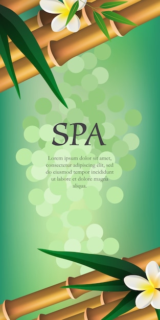 Lettrage Spa, Bambou Et Fleurs. Affiche Publicitaire Spa Salon