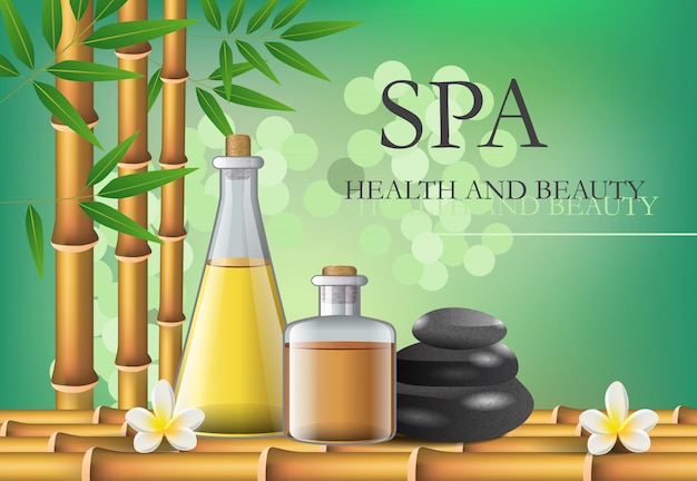 Lettrage Spa, Santé Et Beauté Avec Composition D'accessoires.