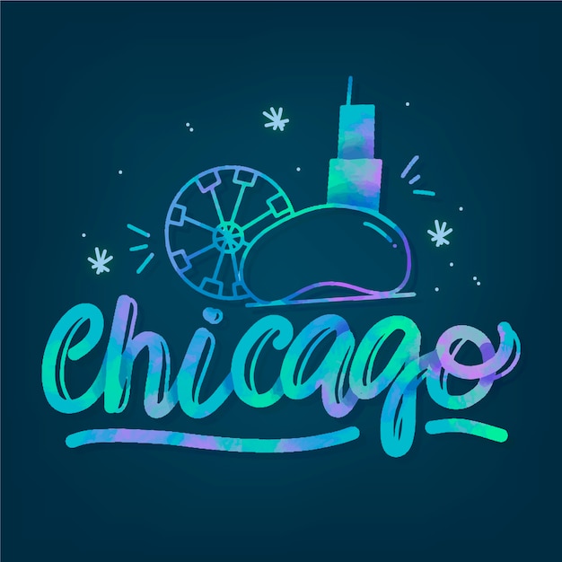 Lettrage De La Ville De Chicago