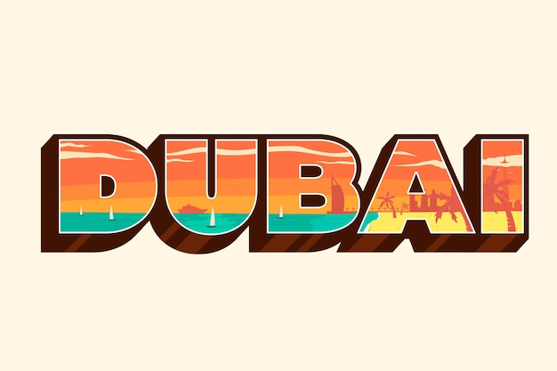 Lettrage de la ville de Dubaï