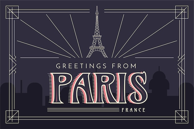 Vecteur gratuit lettrage de la ville de paris