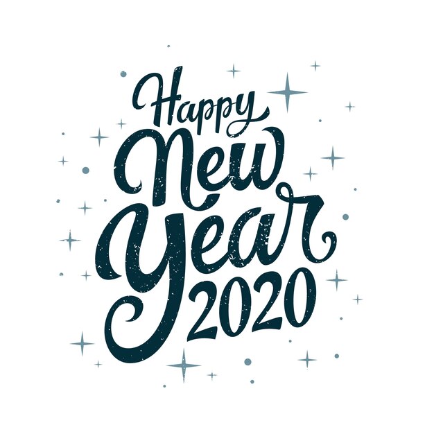 Lettrage vintage bonne année 2020