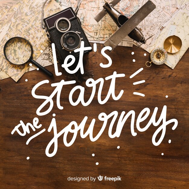 Lettrage de voyage et d'aventure avec photo