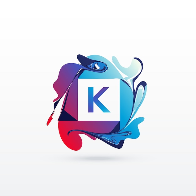 Lettre abstrait K logo design template