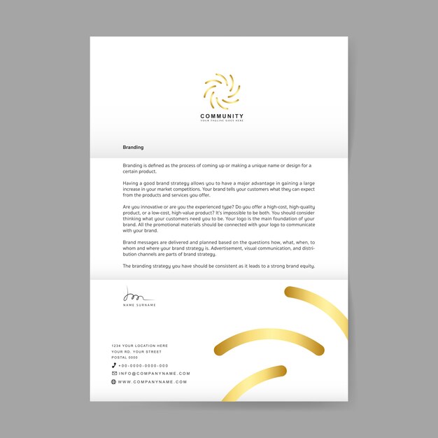 Lettre d&#39;affaires avec logo