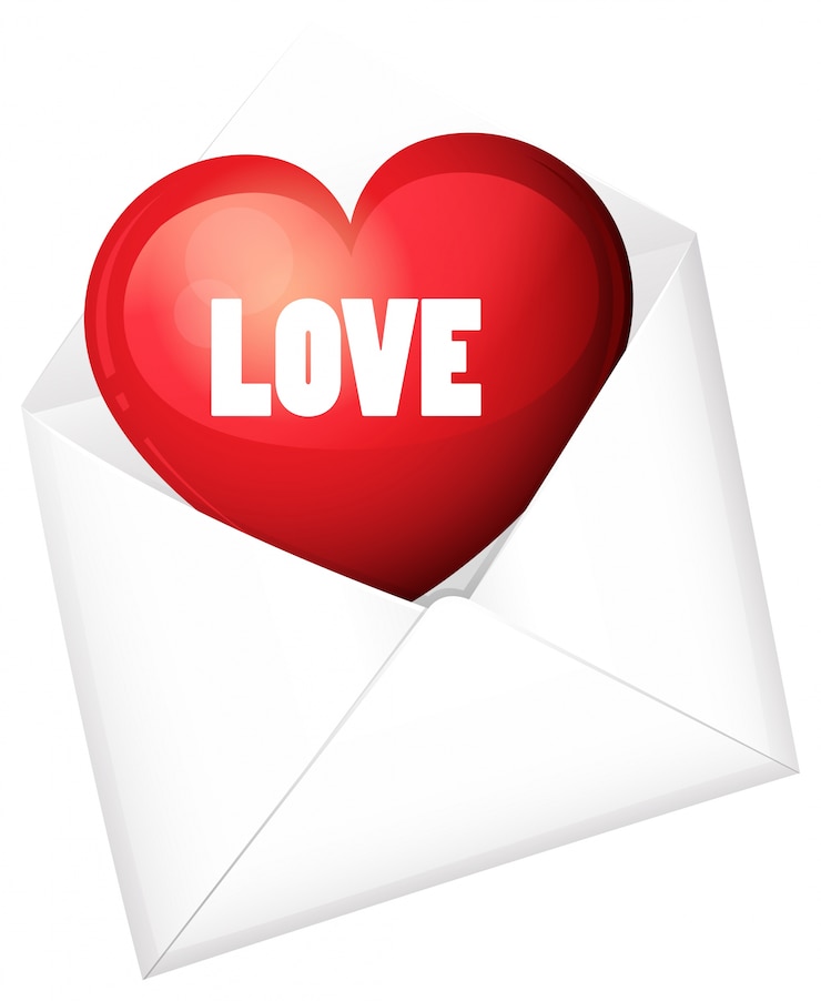 Vecteur gratuit lettre d&#39;amour