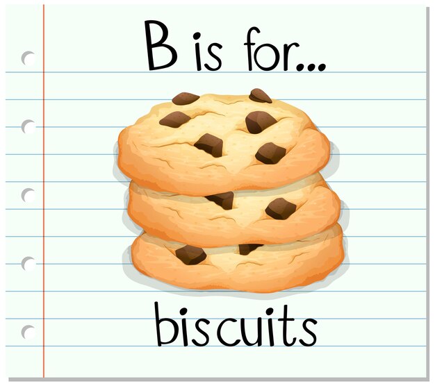 La lettre B de Flashcard est pour des biscuits