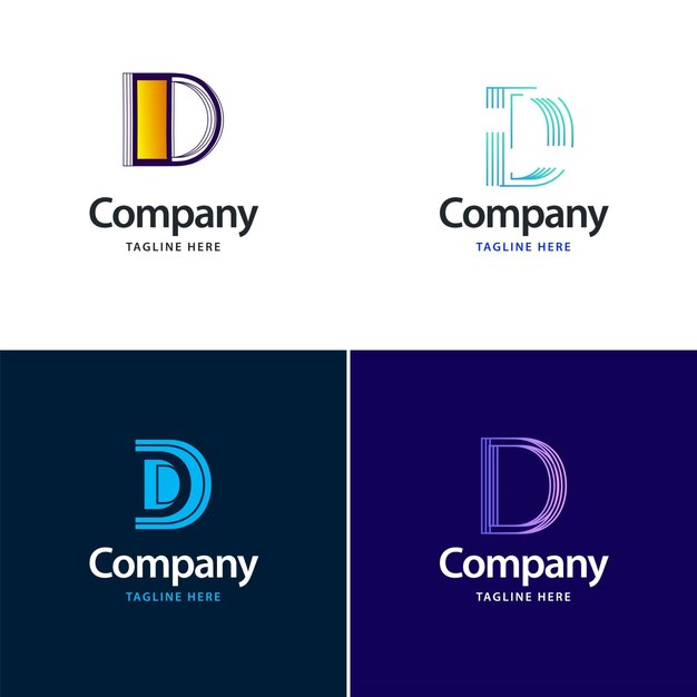 Lettre D Big Logo Pack Design Création de logos modernes et créatifs pour votre entreprise Illustration vectorielle de nom de marque
