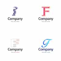 Vecteur gratuit lettre f big logo pack design création de logos modernes et créatifs pour votre entreprise
