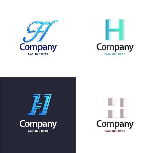 Vecteur gratuit lettre h big logo pack design création de logos modernes et créatifs pour votre entreprise