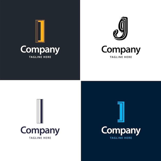 Vecteur gratuit lettre i big logo pack design création de logos modernes et créatifs pour votre entreprise illustration vectorielle de nom de marque