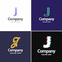 Vecteur gratuit lettre j big logo pack design création de logos modernes et créatifs pour votre entreprise illustration vectorielle de nom de marque