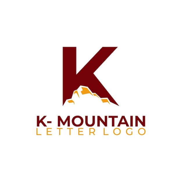 Vecteur gratuit la lettre k et la montagne combinent le logo 3d