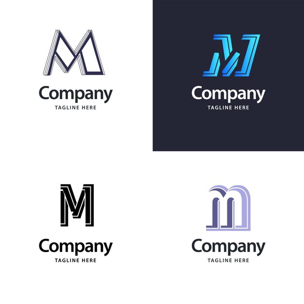 Lettre M Big Logo Pack Design Création de logos modernes et créatifs pour votre entreprise Illustration vectorielle de nom de marque