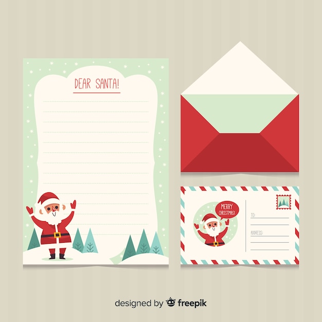 Lettre De Noël Et Enveloppe