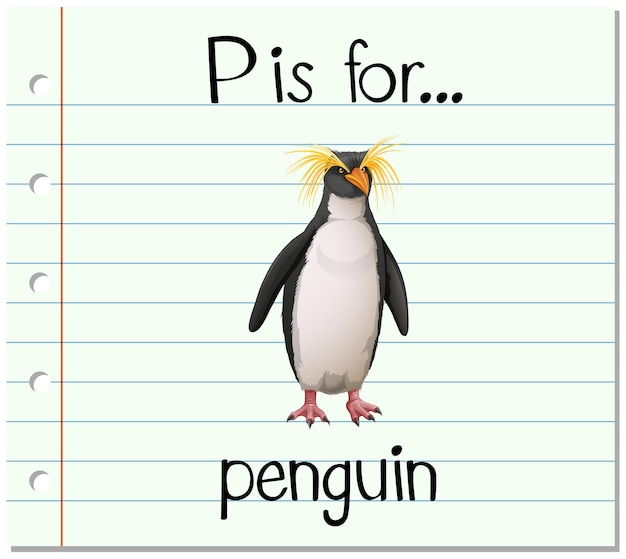 La Lettre P De Flashcard Est Pour Le Pingouin