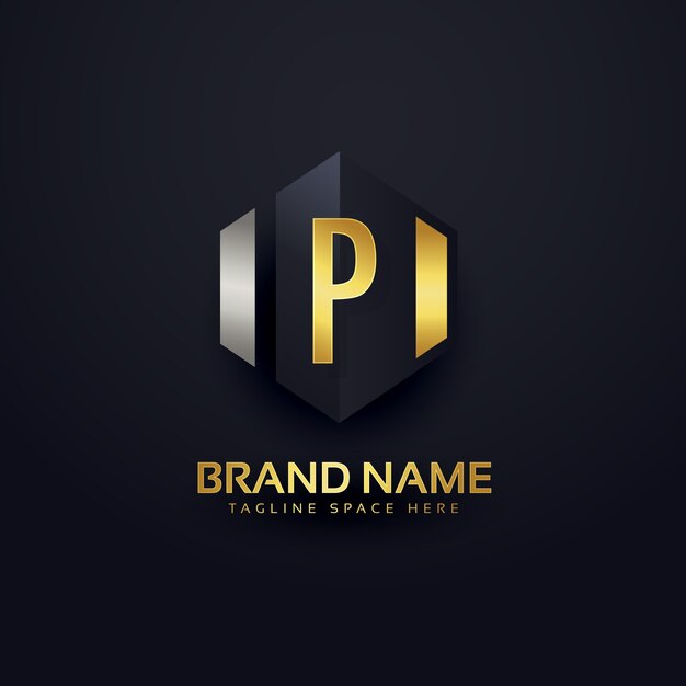 Lettre premium P logo design template