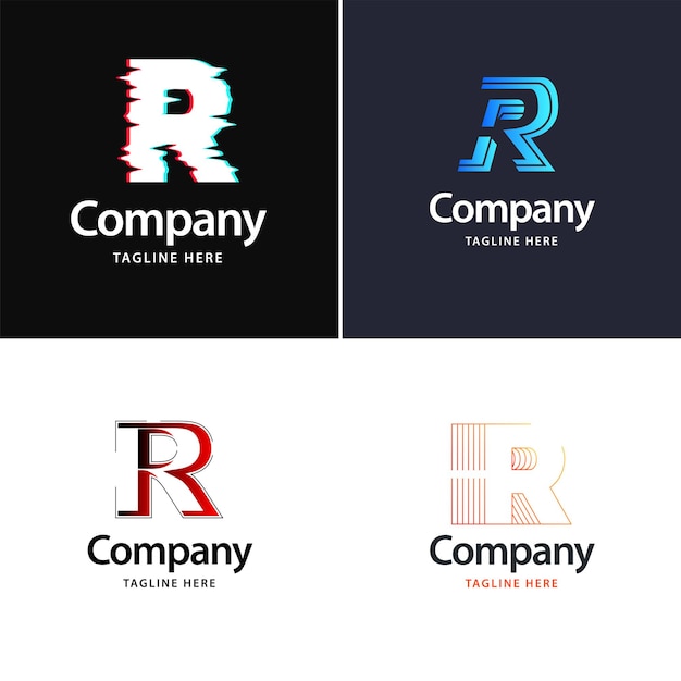 Lettre R Big Logo Pack Design Création De Logos Modernes Et Créatifs Pour Votre Entreprise Illustration Vectorielle De Nom De Marque