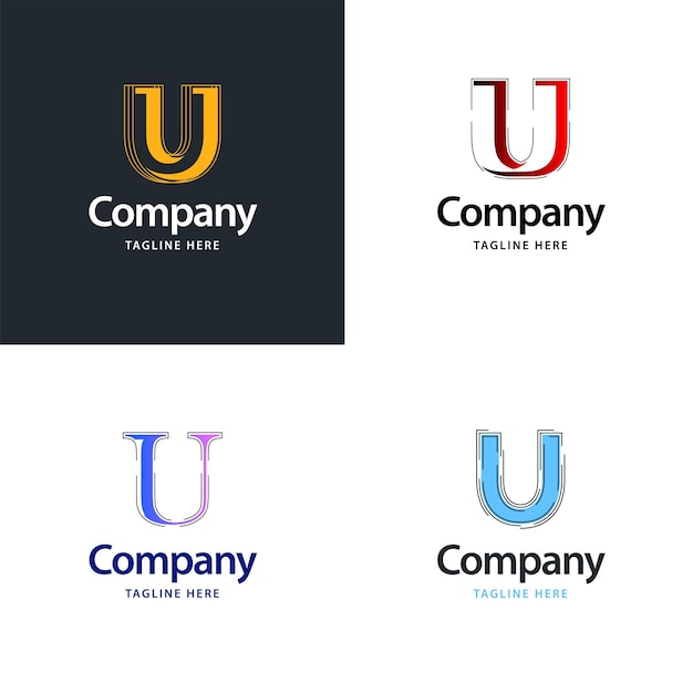 Vecteur gratuit lettre u big logo pack design création de logos modernes et créatifs pour votre entreprise illustration vectorielle de nom de marque