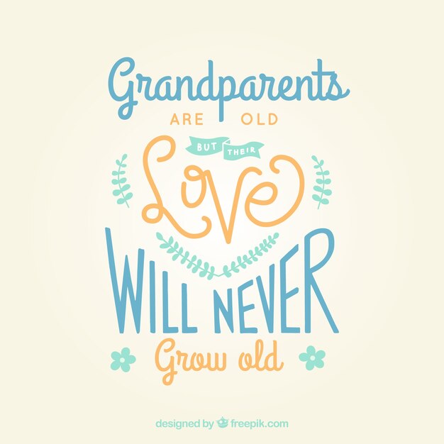 Lettre Vintage Avec La Citation Du Jour Des Grands Parents Vecteur Gratuite