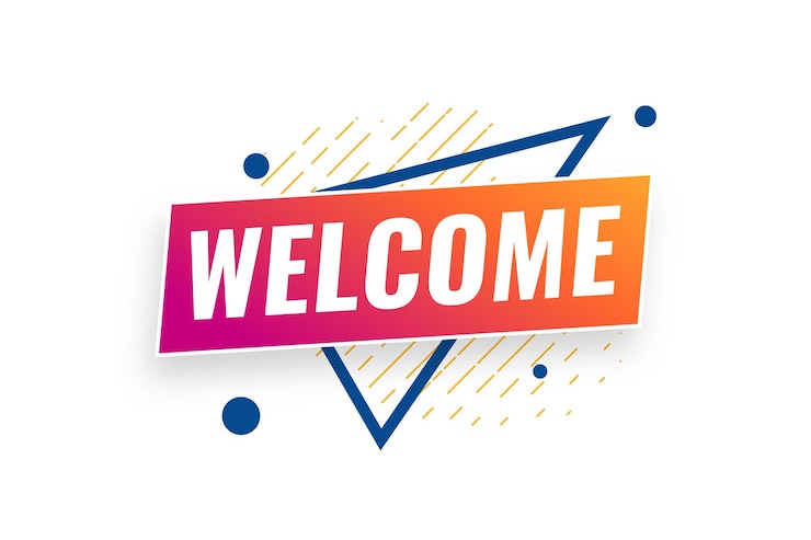 Vecteur gratuit lettres de bienvenue modernes pour votre prochain événement