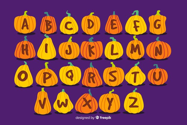 Des lettres de citrouille pour Halloween.
