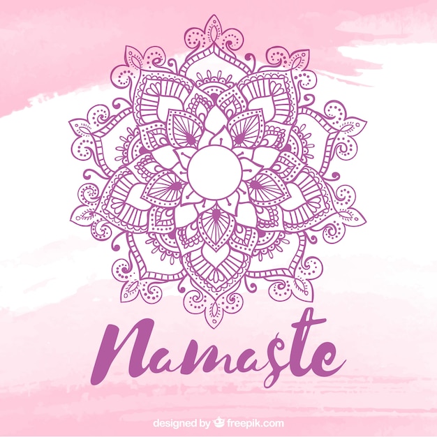 Vecteur gratuit lettres de namaste avec mandala