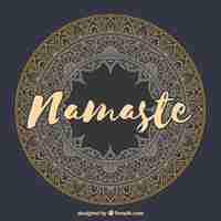 Vecteur gratuit lettres de namaste avec mandala