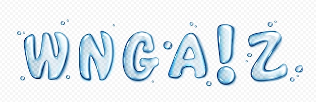 Vecteur gratuit lettres de police d'eau png isolées sur transparent