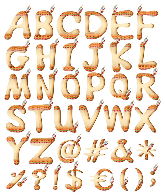 Lettres de style indien de l&#39;alphabet