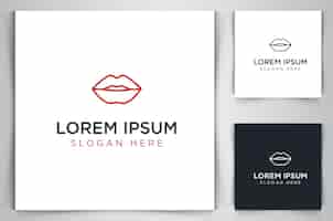 Vecteur gratuit lèvres créatives beauté concept logo design template illustration vectorielle fond isolé