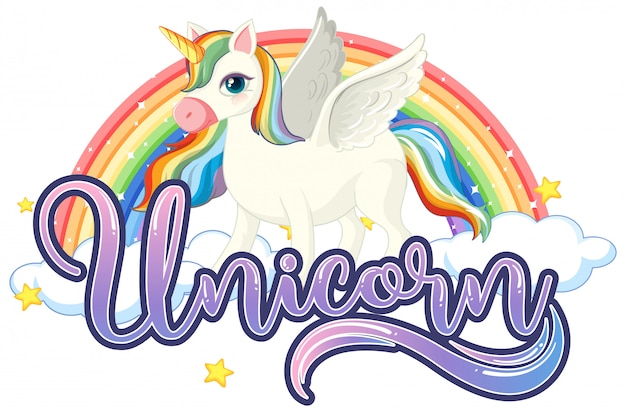 Vecteur gratuit licorne mignonne avec signe de licorne