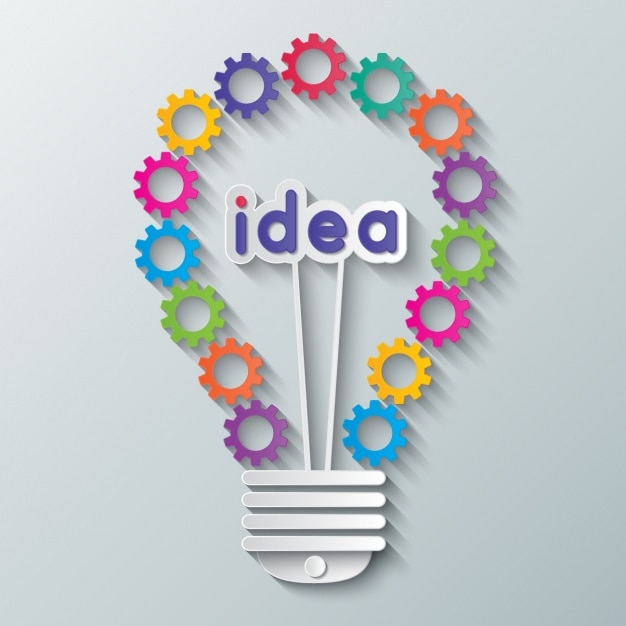 Vecteur gratuit lightbulb fait des engins colorés