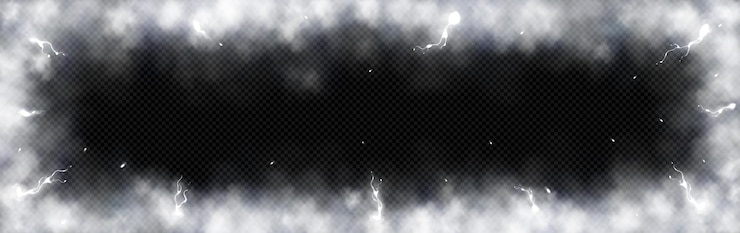 Vecteur gratuit la ligne de frontière de la foudre avec le nuage de fumée et l'étincelle de tension au néon abstrait 3d foudre rectangle forme de conception texture de superposition de brouillard translucide